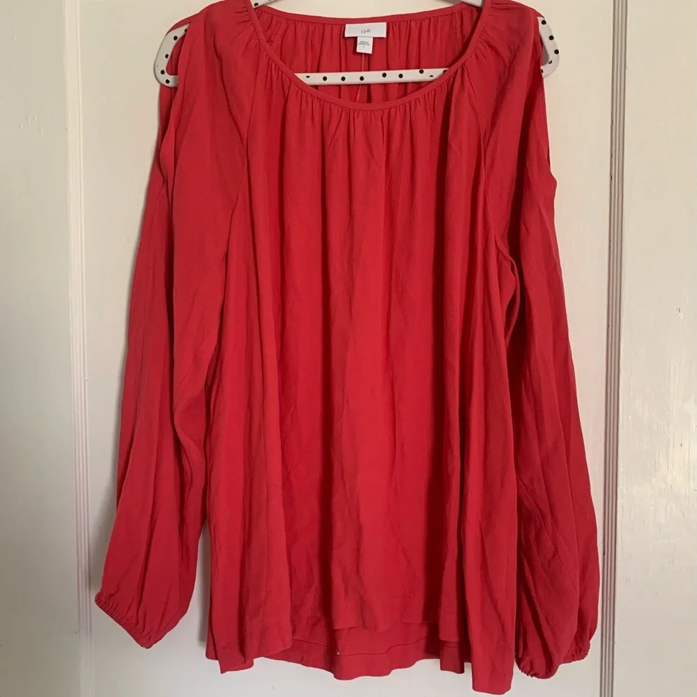 J Jill NWT Cold Shoulder Blouse - Salmon Red